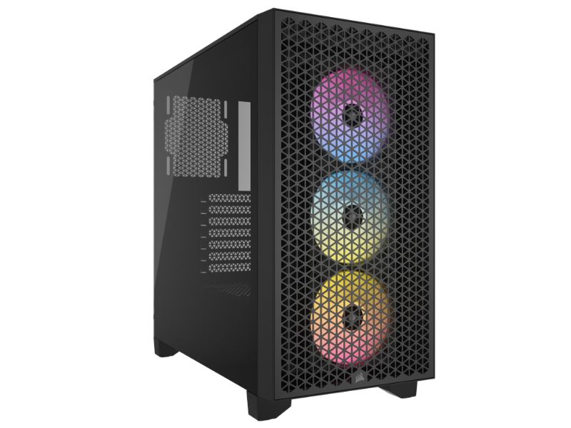 Corsair Mid Tower ATX Case 3000D RGB Airflow Windowed Tempered Glass - Black - CC-9011255-WW