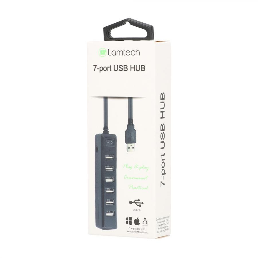 LAMTECH USB HUB 7 PORTS BLACK
