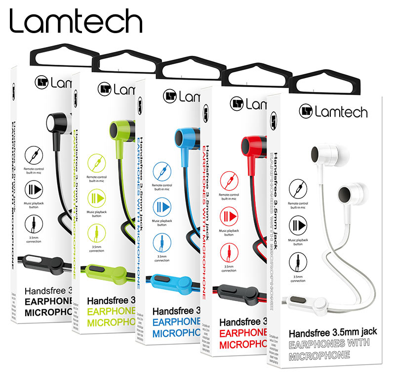 LAMTECH HANDSFREE WITH MIC 3,5MM JACK RED