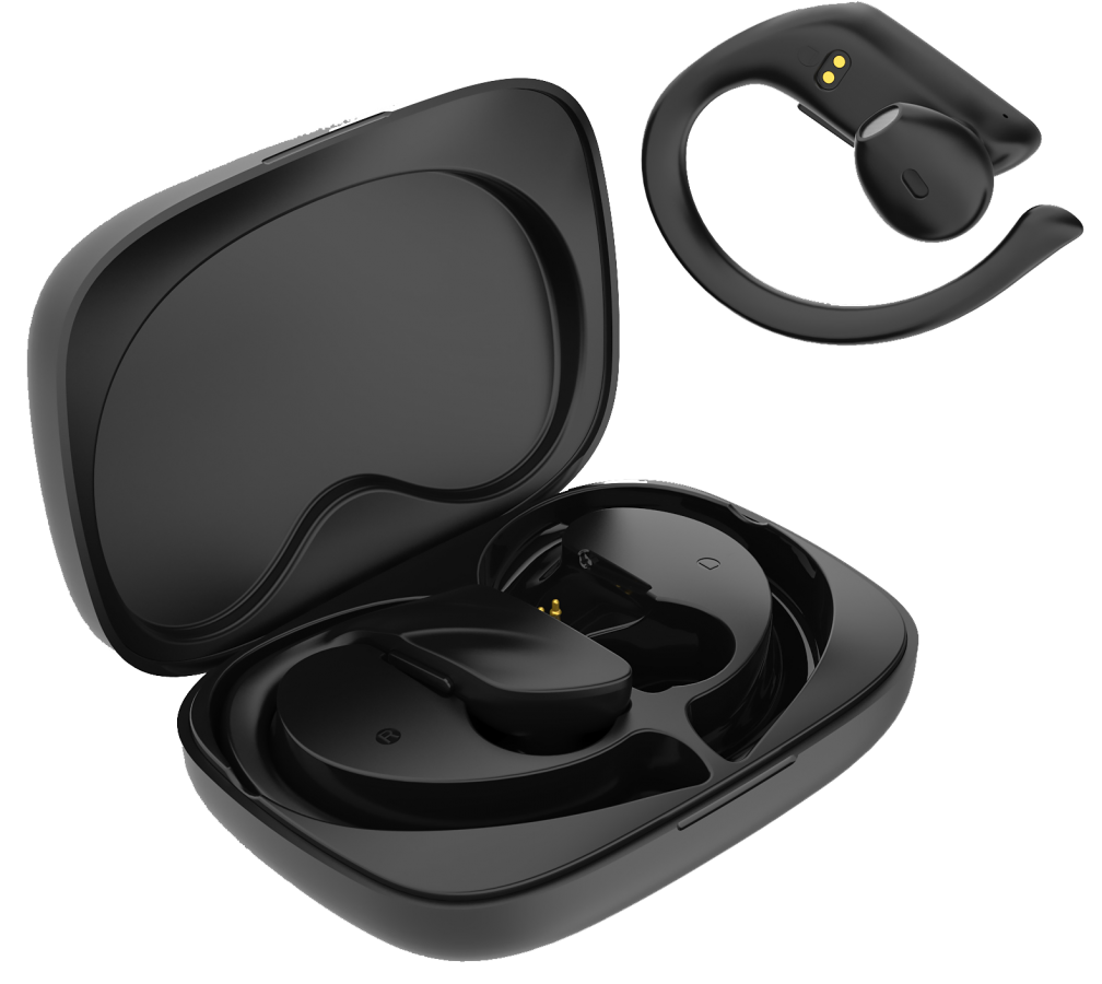 LAMTECH BLUETOOTH 5.0 SPORT TWS EARPHONES WITH CHARGING DOCK BLACK