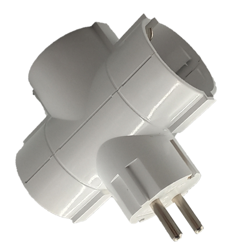 LAMTECH POWER SOCKET SPLITTER WITH 3 SCHUKO OUTLETS WHITE