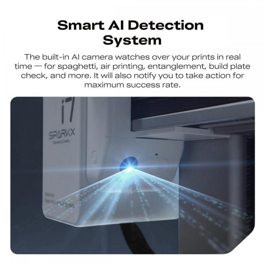 Creality SparkX i7 3D Printer - 500mm/s fast - AI Smart Detection - 26x26x26 - No Assembly