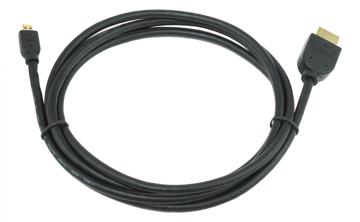 CABLEXPERT HDMI MALE TO MICRO D-MALE BLACK CABLE WITH GOLD-PLATED CONNECTORS 3M