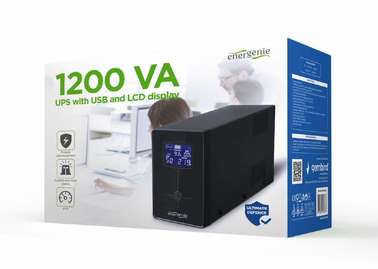 ENERGENIE UPS WITH USB AND LCD DISPLAY 1200 VA BLACK