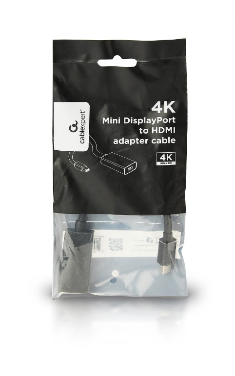 CABLEXPERT 4K MINI DISPLAYPORT TO HDMI ADAPTER CABLE BLACK