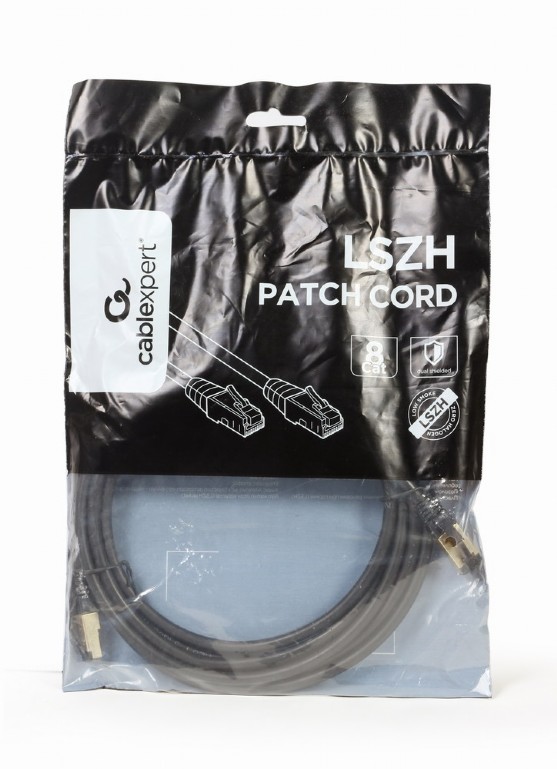 CABLEXPERT S/FTP CAT. 8 LSZH PATCH CORD BLACK 1.5M