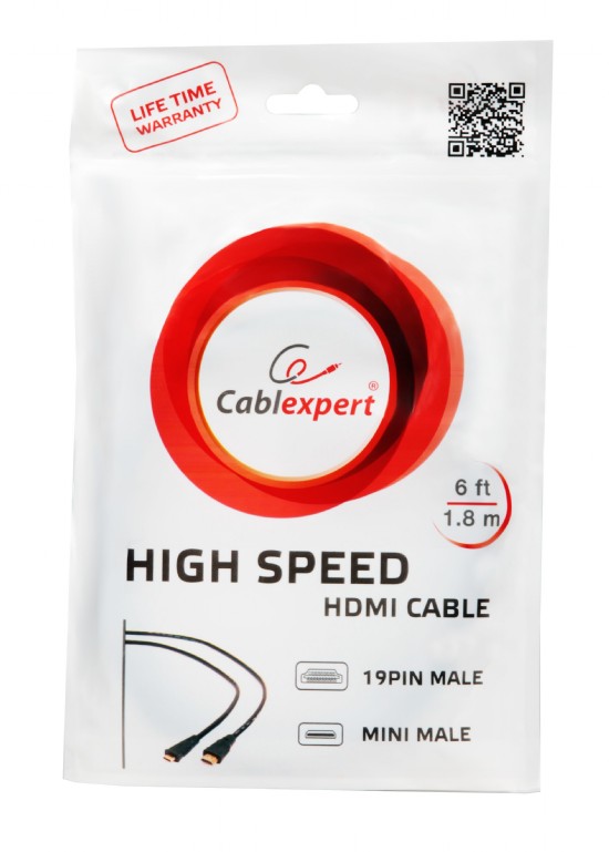 CABLEXPERT HDMI MALE TO MICRO D-MALE BLACK CABLE WITH GOLD-PLATED CONNECTORS 4.5M