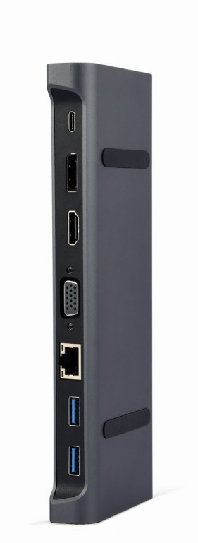 CABLEXPERT USB TYPE-C 9IN1 MULTI-PORT ADAPTER (HUB3.0+HDMI+DISPLAYPORT+VGA+PD+LAN+STEREO AUDIO)