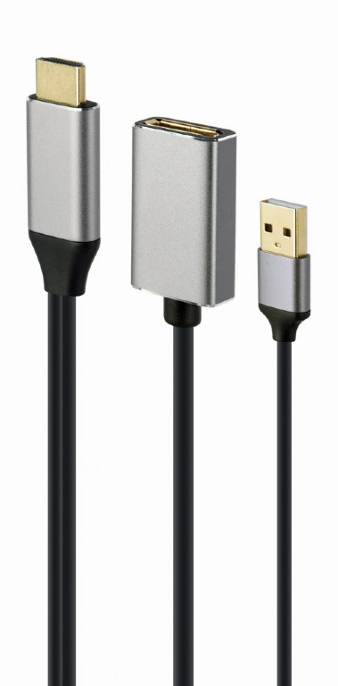 CABLEXPERT ACTIVE 4K HDMI MALE TO DISPLAYPORT FEMALE ADAPTER BLACK RETAIL PACK