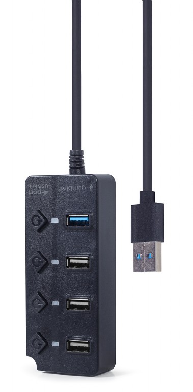 GEMBIRD 4-PORT USB HUB (1XUSB3.1+3XUSB2.0) WITH SWITCHES