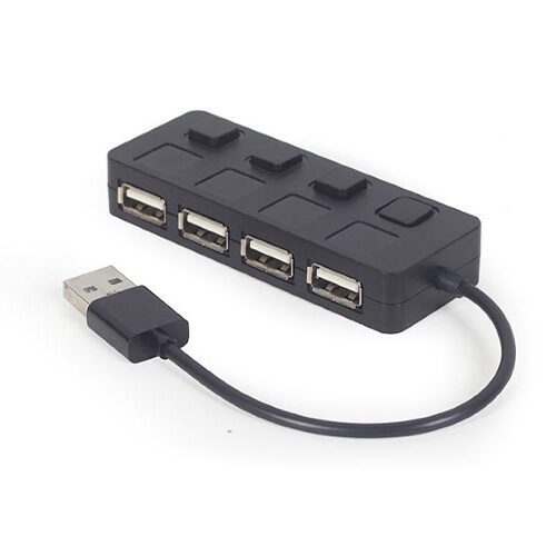 GEMBIRD 4-PORT USB 2.0 HUB WITH SWITCHES BLACK