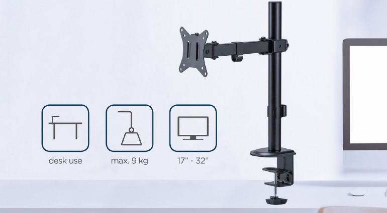 GEMBIRD DESK MOUNTED SINGLE MONITOR ARM 17'-32'