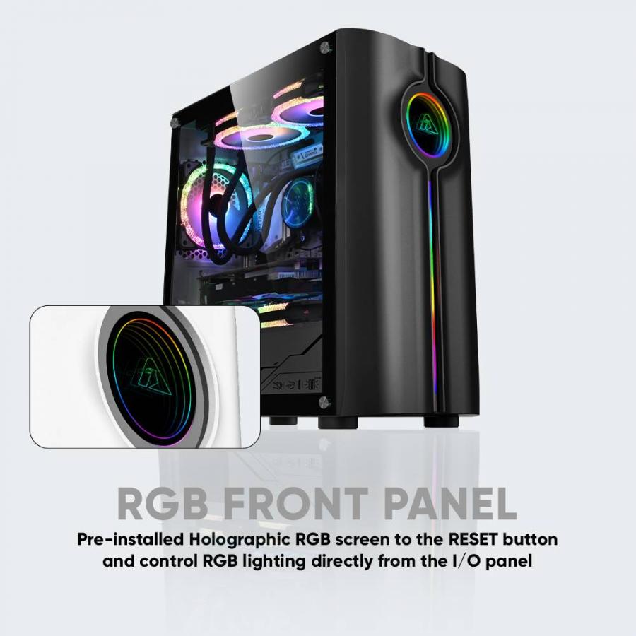 ARMAGGEDDON PC CASE TRON HOLO 3 MATX BLACK