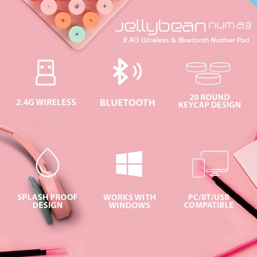 ALCATROZ NUMERIC PAD JELLYBEAN NUM A3 CRAYON PINK