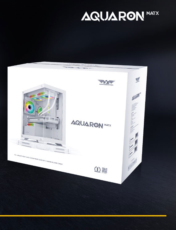 ARMAGGEDDON GAMING PC CASE MATX AQUARON WHITE