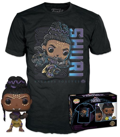 Funko Pop!  Tees (Adult): Marvel Black Panther - Shuri (Glows in the Dark) Bobble-Head Vinyl Figure  T-Shirt (M)