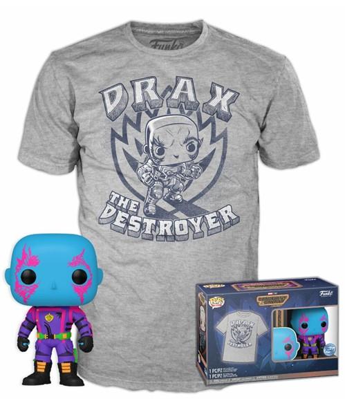 Funko Pop!  Tee (Adult): Guardians of the Galaxy - Drax (Blacklight) (Special Edition) Vinyl Figure and T-Shirt (S)