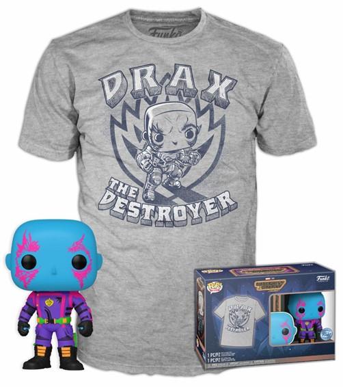 Funko Pop!  Tee (Adult): Marvel Guardians of the Galaxy - Drax (Blacklight) (Special Edition) Vinyl Figure and T-Shirt (XL)