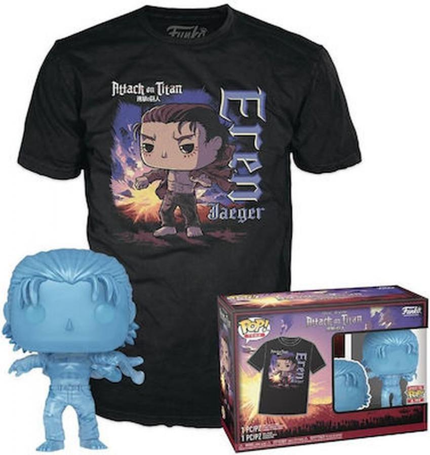 Funko Pop!  Tee (Adult): Attack on Titan Final Season - Eren Jaeger (with Marks) Vinyl Figure and T-Shirt (M)