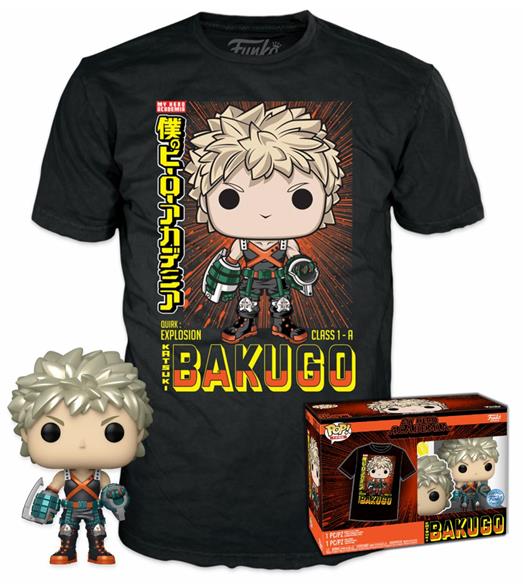 Funko Pop!  Tee (Adult): My Hero Academia - Katsuki Bakugo (Metallic) (Special Edition) Vinyl Figure  T-Shirt (M)