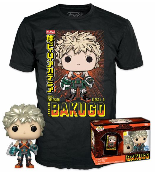 Funko Pop!  Tees (Adult): My Hero Academia - Katsuki Bakugo (Metallic) (Special Edition) Vinyl Figure  T-Shirt (L)