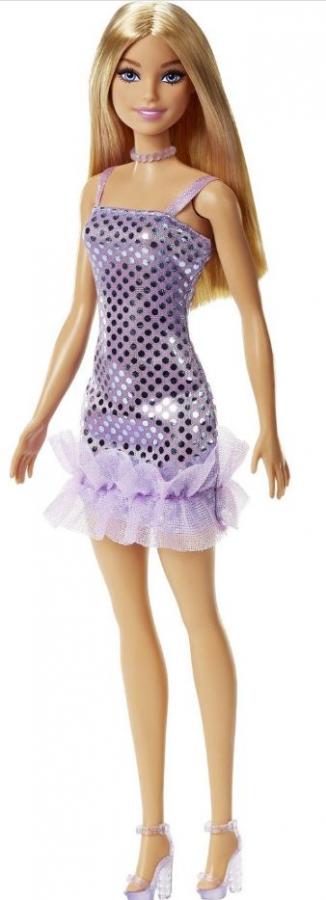 Mattel Barbie: Glitz Outfits - Brown Hair Doll with Purple Dress (HJR93)