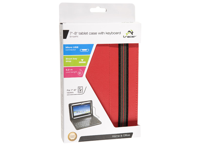 TRACER TABLET CASE WITH KBRD 7'-8' SMART FIT RED