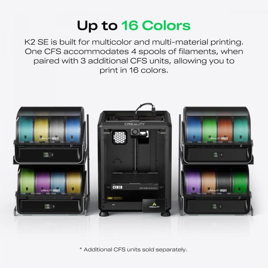 CREALITY K2 SE COMBO - with CFS FDM Semi Enclosed 3d Printer 500mm/s multicolor 220x215x245mm
