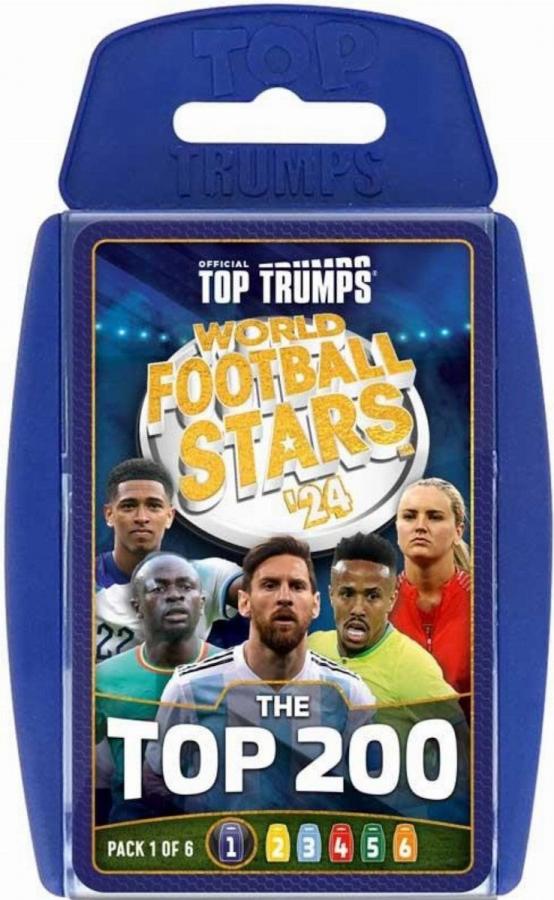 Winning Moves: Top Trumps - World Football Stars 2024 The Top 200 Pack 1 - Card Game (WM04707-EN1)