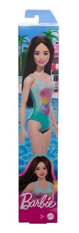 Mattel Barbie: Beach - Black Hair Doll Wearing Tropical Blue Swimsuit (HXX51)