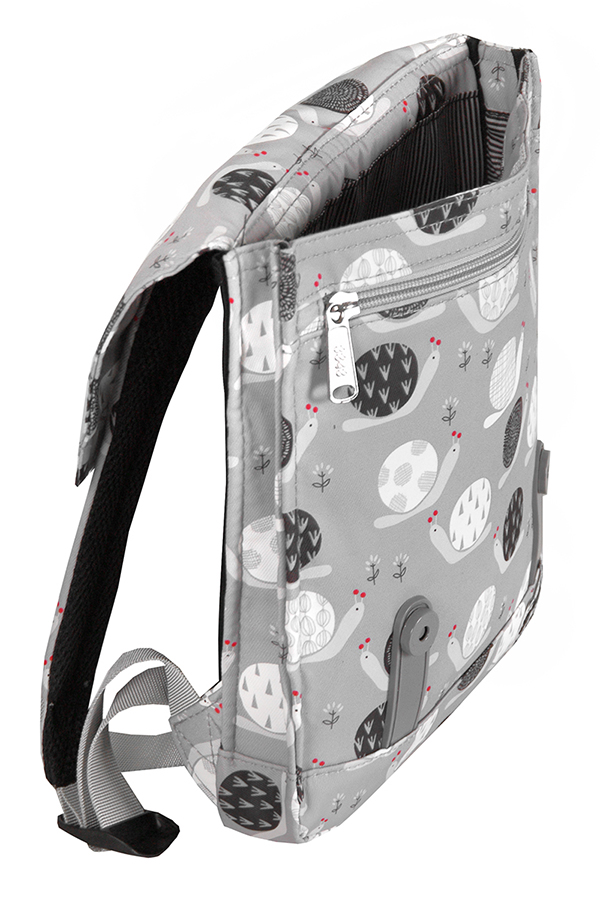 8848 BACKPACK FOR CHILDREN WITH SNAILS PRINT GREY