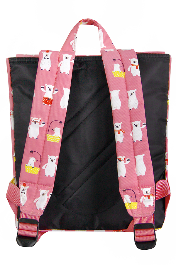 8848 TRAPEZOIDAL BACKPACK FOR CHILDREN WITH WHITE BEARS PRINT