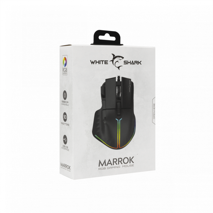 WHITE SHARK GAMING MOUSE GM-9006 MARROK BLACK 12000DPI