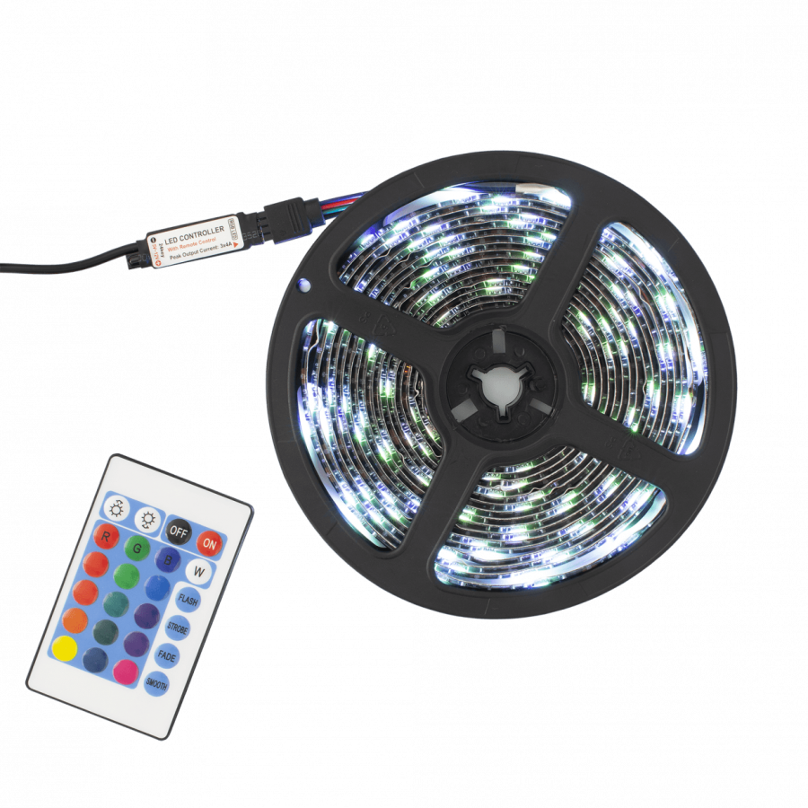 WHITE SHARK RGB LED STRIP + IR REMOTE HELIOS 3M