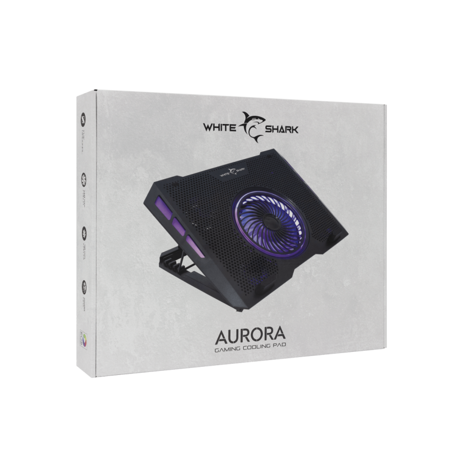 WHITE SHARK RGB COOLING PAD GCP-13 AURORA 5 FANS