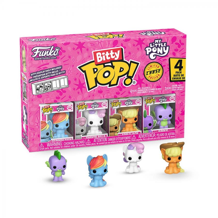 Funko Bitty Pop! 4-Pack: My Little Pony - Rainbow Dash, Sweetie Belle, Applejack, Spike Vinyl Figures