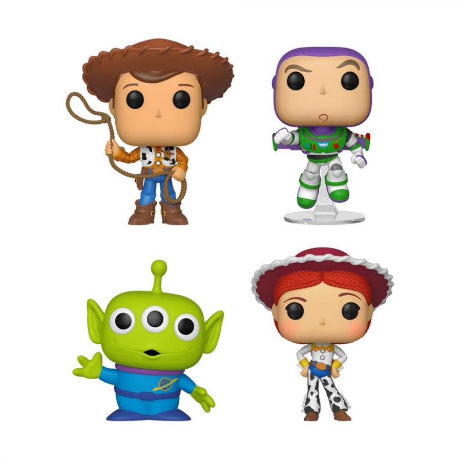 Funko Pop! 4-Pack Disney: Toy Story - Woody, Buzz Lightyear, Alien, Jessie Vinyl Figures