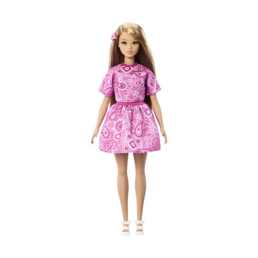 Mattel Barbie: Style - Barbie Fashionistas Doll with Blonde Hair, Wearing Pink Paisley Skirt & Pink Paisley Shirt #249 (JJN62)