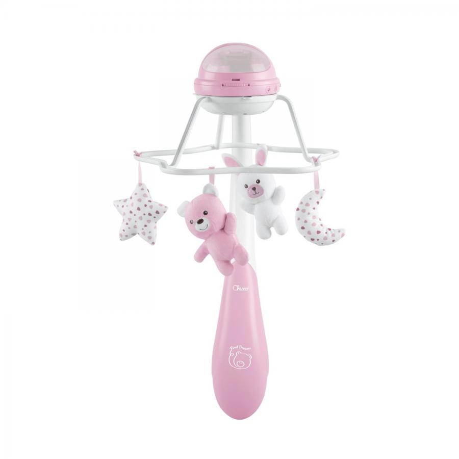 Chicco First Dreams: Βρεφικό Περιστρεφόμενο Κούνιας με Προβολέα, 3 σε 1, Rainbow Ροζ (Y01-11041-10)