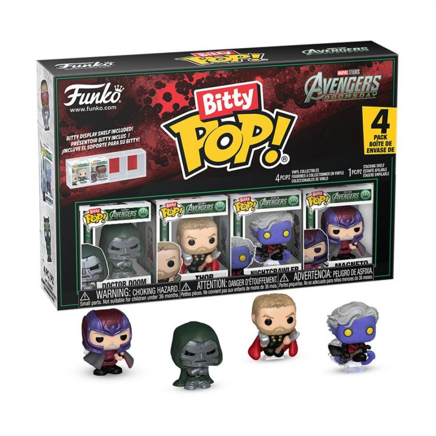 Funko Bitty Pop! 4-Pack: Avengers Doomsday - Doctor Doom, Thor, Nightcrawler, Magneto Vinyl Figures