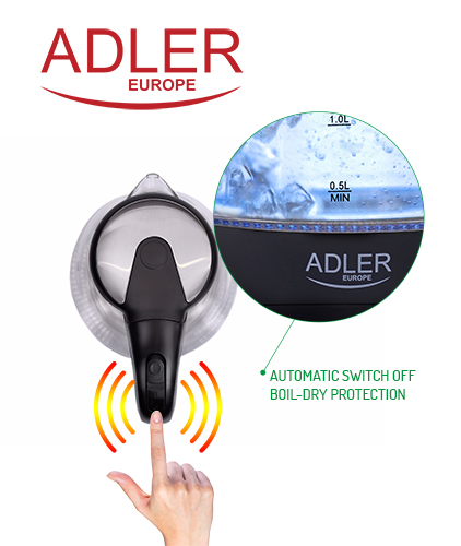 ADLER GLASS KETTLE 1,5L