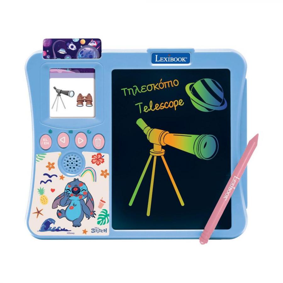 Lexibook Bilingual Educational Card Reader: Stitch Bilingual Interactive Card Reader Game With Pad (25.JCR20Di8)