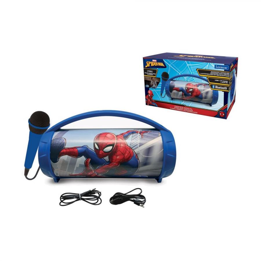 Lexibook Wireless Speaker with Microphone: Spiderman Bluetooth Light Speaker with Microphone (25.BTP585SPZ)