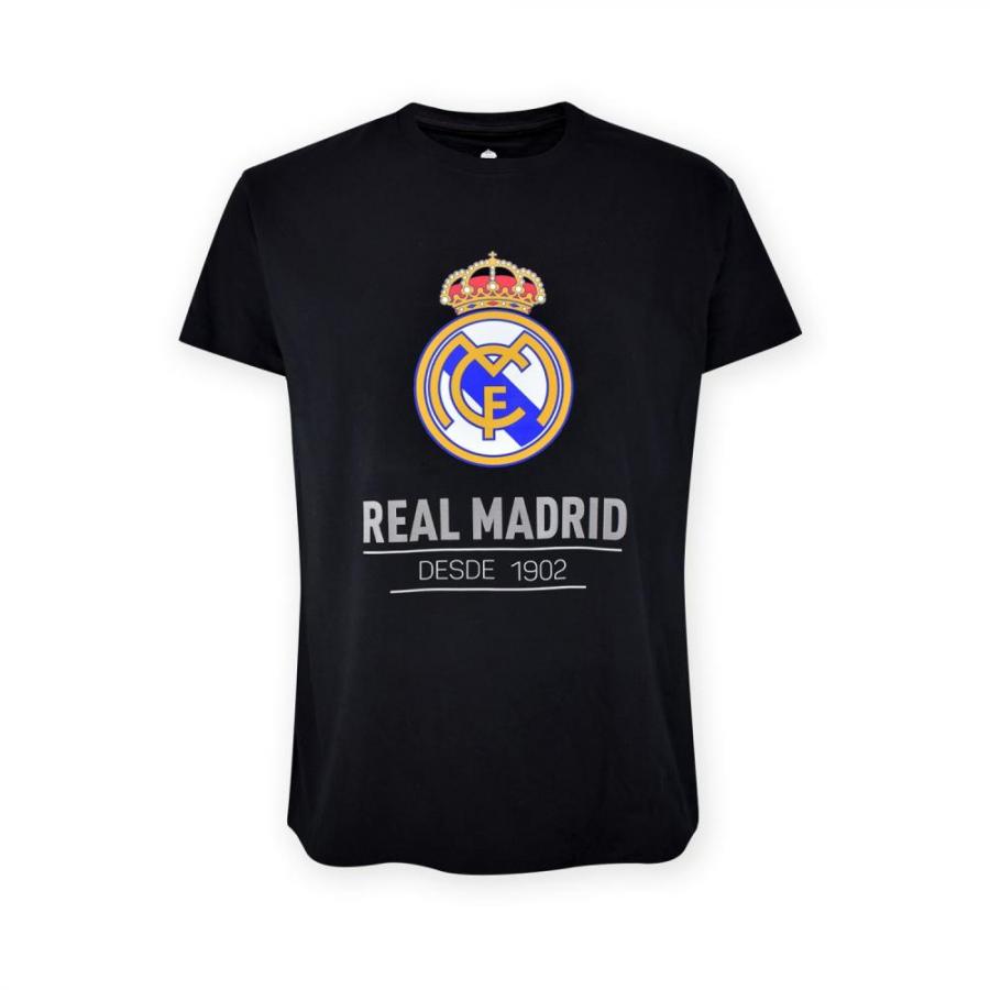 Real Madrid CF Official T-Shirt – Black 'Since 1902' Crest Print – Size M (RM1CE90)