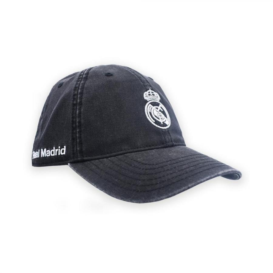 Real Madrid CF Official Cap – Washed Black Cotton Cap – Size U (RM3GO26)