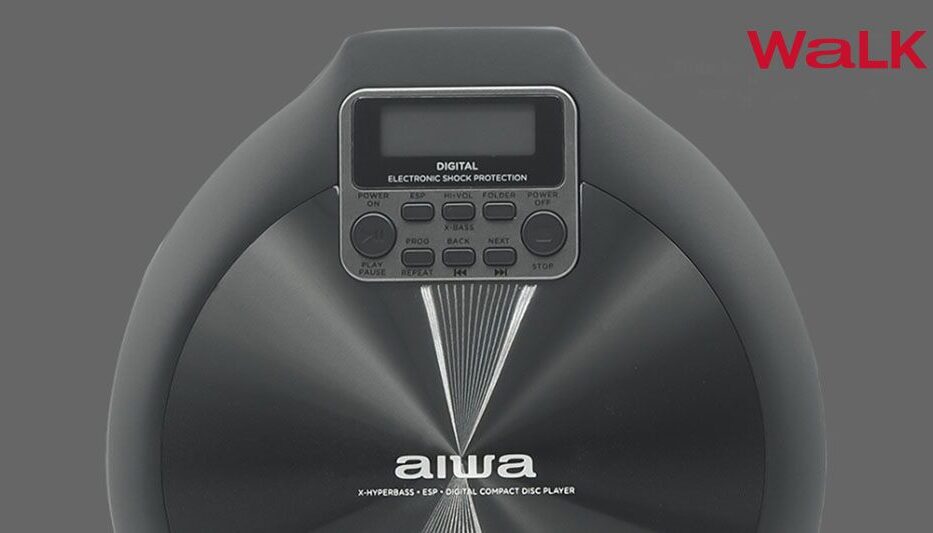 AIWA PORTABLE CD PLAYER WITH EARPHONES BLACK