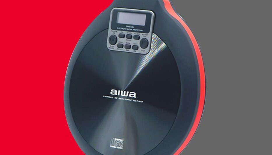 AIWA PORTABLE CD PLAYER WITH EARPHONES BLACK