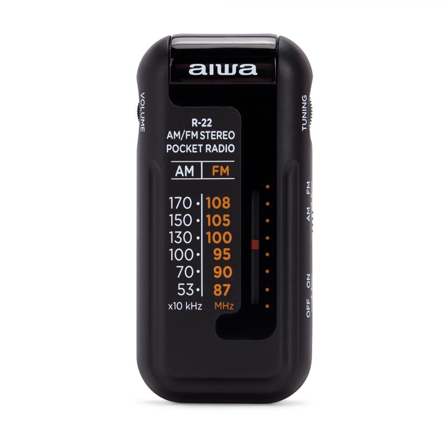 AIWA MINI POCKET RADIO WITH EARPHONES BLACK