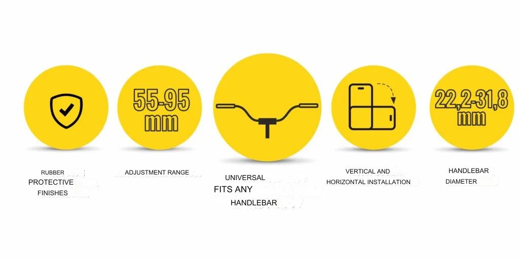 MANTA ALUMINUM UNIVERSAL BIKE PHONE HOLDER