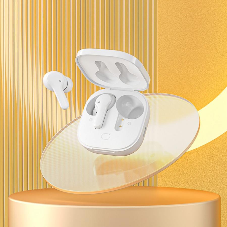 QCY T13 TWS WHITE Dual Driver 4-mic noise cancel. True Wireless Earbuds - Quick Charge 380mAh